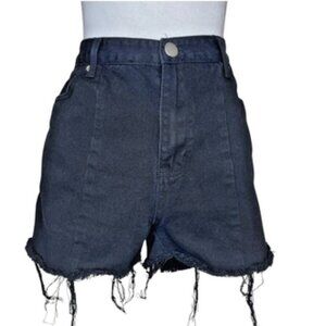 Boohoo Plus High Waisted Ripped Detail Denim Shorts Size 16 Thrashed